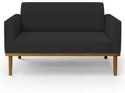 Sofá Namoradeira e 2 Poltronas Base Madeira Castanho Maressa Veludo Pr