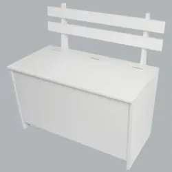 Caixa de Lenha com Encosto Branco - Completa Móveis