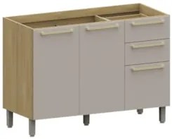 Balcão de Cozinha Para Pia 120cm Mirella Freijó/Cinammon L01 - Mpozena