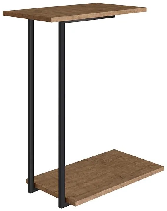 Mesa Lateral 2 Prateleiras Multifuncional - Vermont Dark