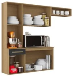 Armário de Cozinha Compacta 160cm Lora Atacama/Grafite A15 - Mpozenato