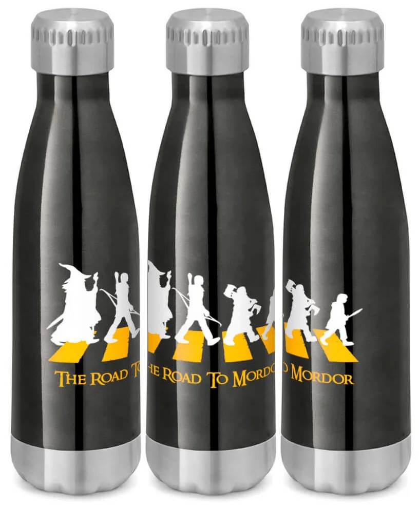 Garrafa Brilhante 510 ml The Road to Mordor Senhor dos Anéis - Preto