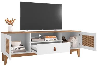 Rack Esmeralda 1.60 Branco/Noce - Casa D Móveis