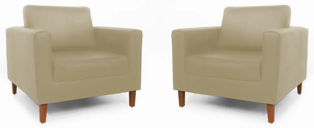 Conjunto 2 Poltrona Decorativa Gabriela Suede Nude