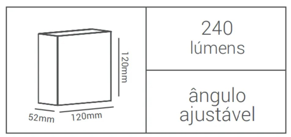 Arandela Astral 12X12X5Cm Led 4W 3000K Ip65 Preto |Opus Hm 38117