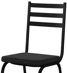 Jogo de Mesa Malva 140cm e 6 Cadeiras 118 Preto - Artefamol