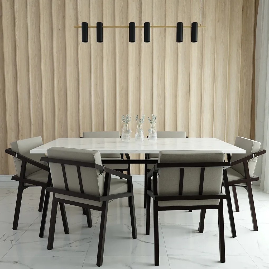 Pendente Tube Transpass Em Par 5,7X16,7X120Cm Alumínio 06Xmr16 - Qimpo... (PRETO)