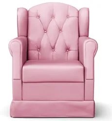 Poltrona de Amamentação Fixa Letícia Sintético Rosa - Phoenix