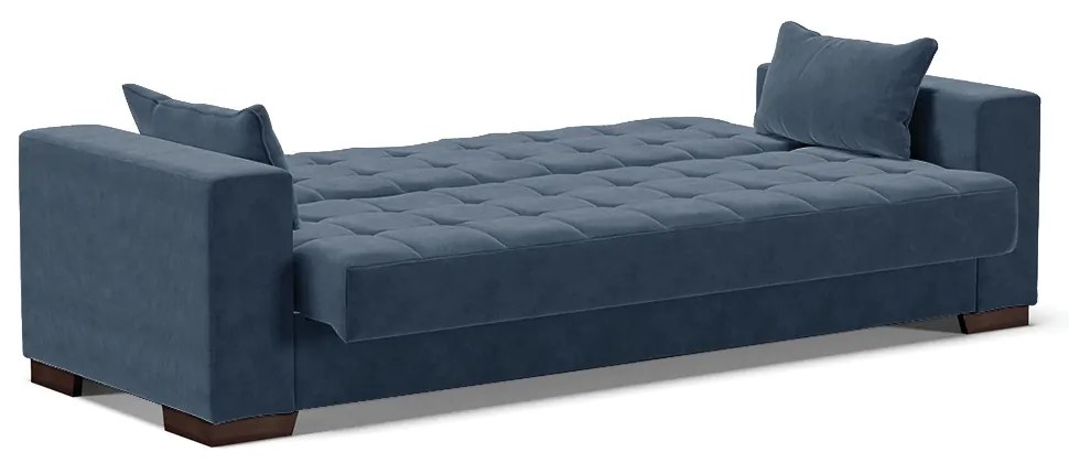 Sofá Cama Casal 3 Lugares 210cm Lisboa Suede Azul Marinho  D03 - D'Rossi