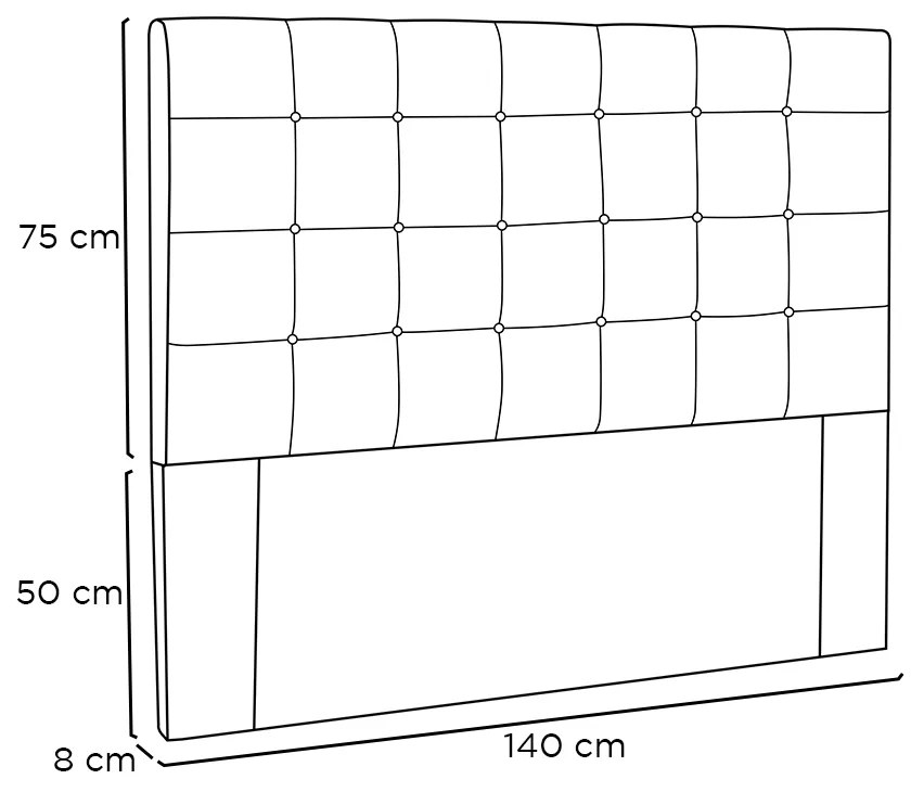 Cabeceira Cama Box Casal 140 cm Verona Linho S04 - D'Rossi - Grigio