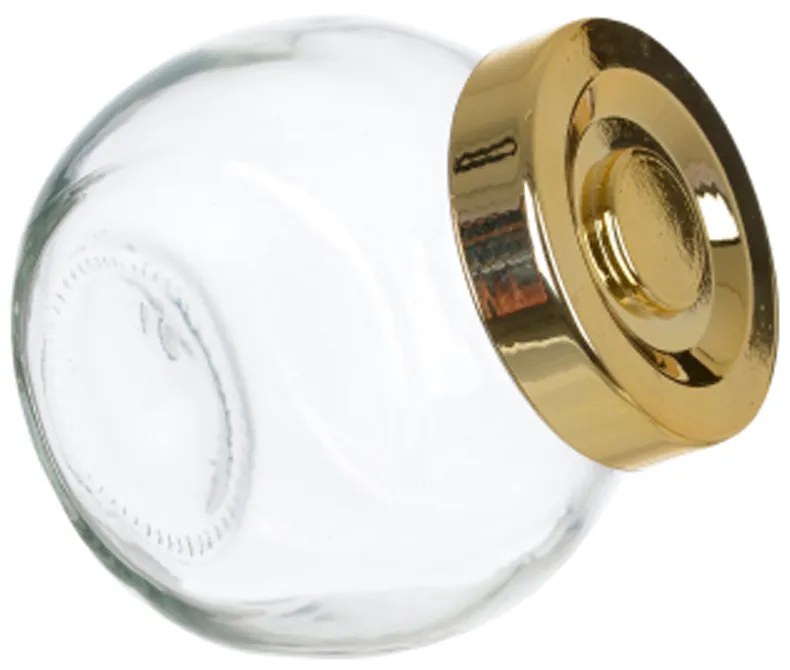 Kit 3 Porta Temperos em Vidro com Tampa Metálica Dourado 170ml - D'Rossi