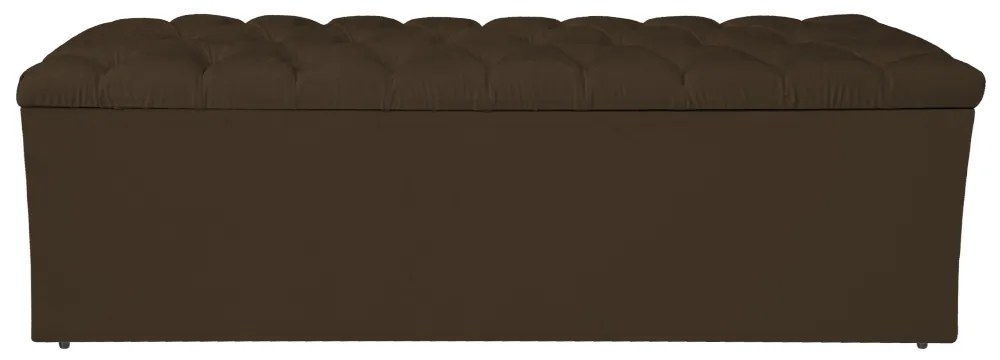 Calçadeira Estofada Liverpool 140 cm Casal Suede Marrom - ADJ Decor