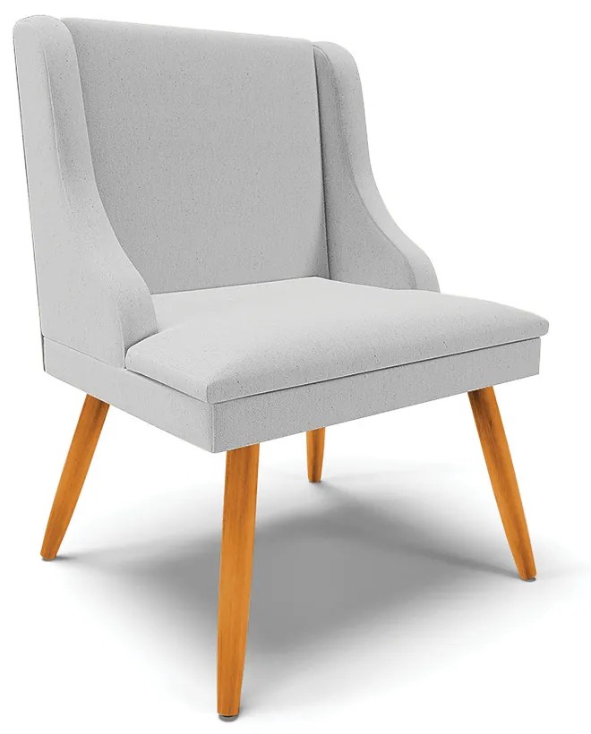 Kit 2 Cadeiras de Jantar Liz Linho Pés Palito Castanho D03 - D'Rossi  - A05 Cinza