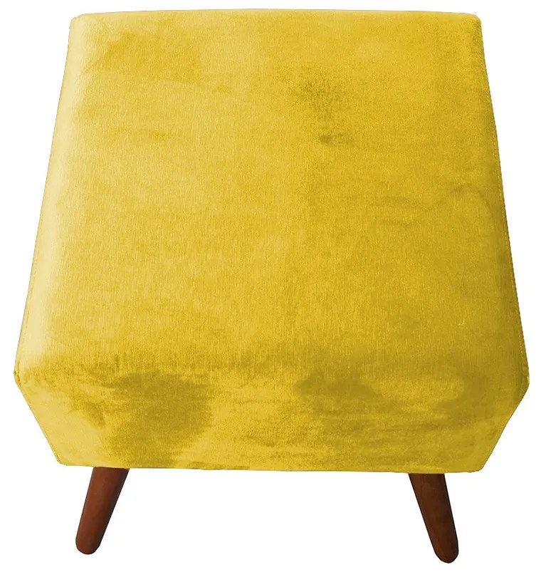 Kit Poltrona Gabi Pé Palito + Puff Quadrado Suede Amarelo Sala, quarto, amamentação