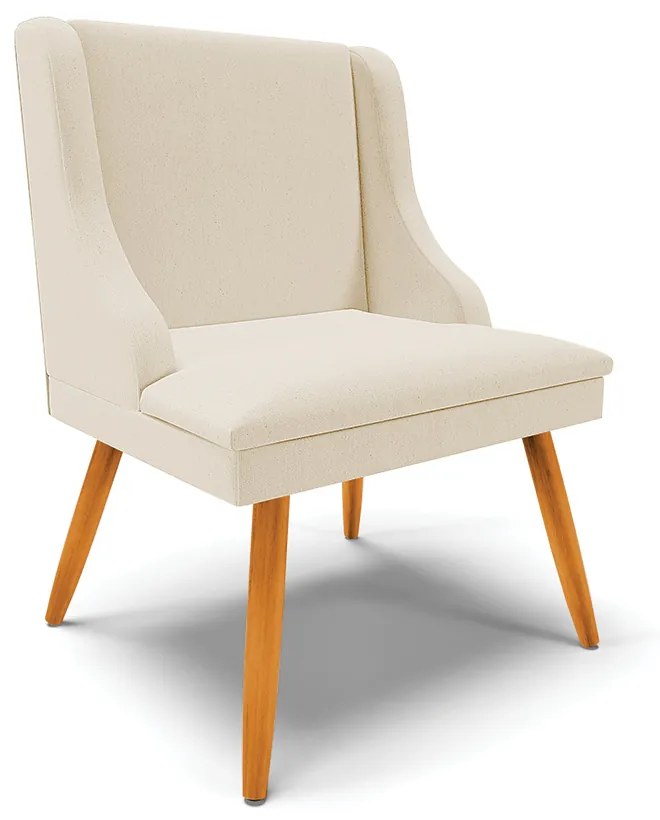 Kit 2 Cadeiras de Jantar Liz Linho Pés Palito Castanho D03 - D'Rossi  - A19 Bege