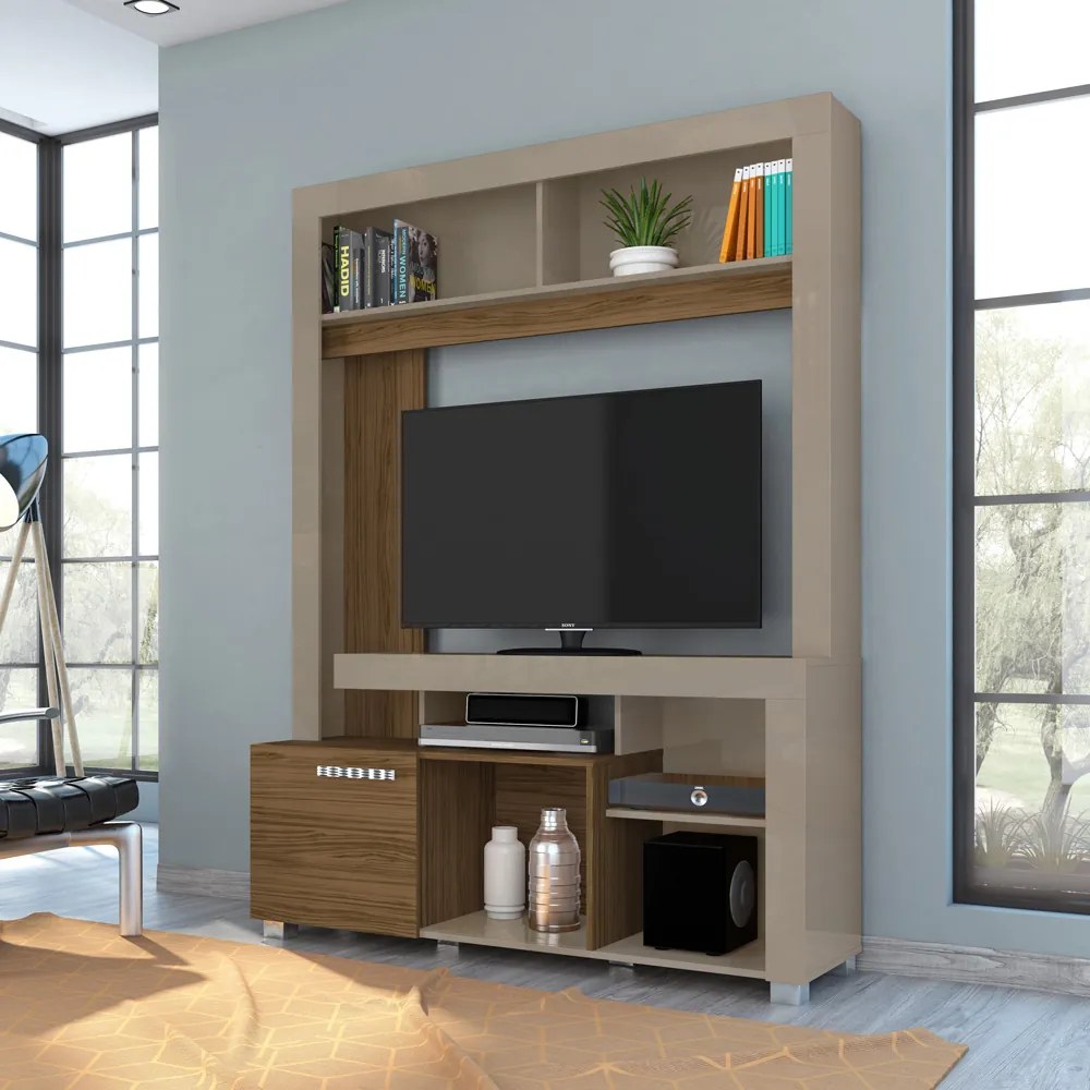 Estante de TV 50 Pol 136cm Sala de Estar Mervan M20 - D'Rossi - Fendi e Naturale