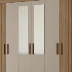 Guarda Roupa Casal 165cm Com Espelho Guiana Carvalho/Fendi Z17 - Mpoze