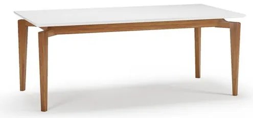 Mesa Jantar Marilac Retangular Champagne Com Vidro Branco 180cm - 76950 Sun House