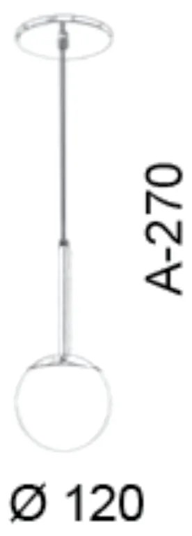 Pendente Globo Fosco Ø12X27Cm 1 X G9 Metal E Globo Ø12Cm |Old Artisan... (CROMADO)