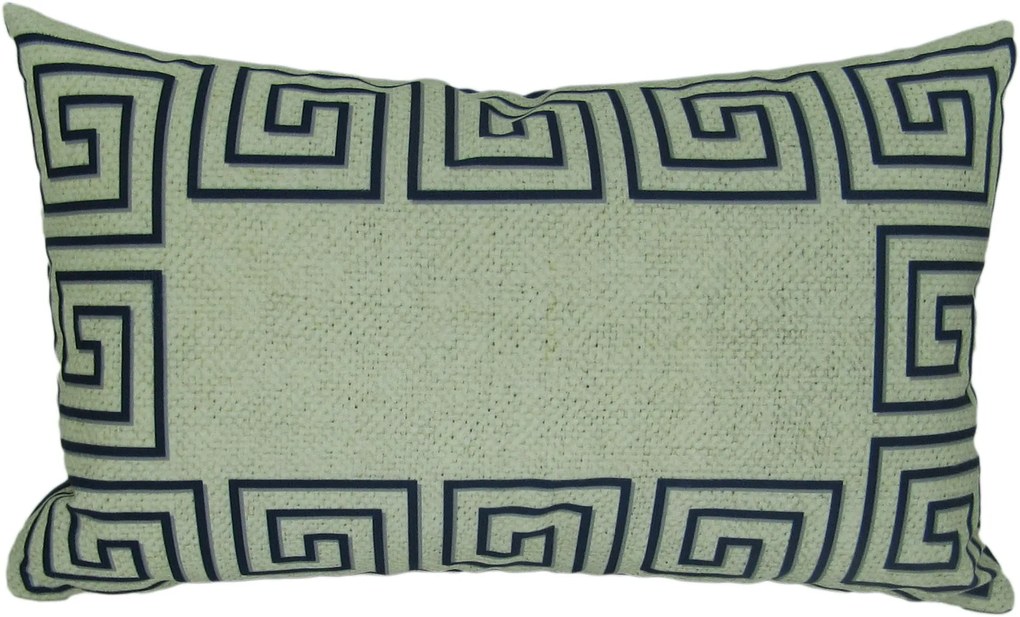 Capa Almofada Veludo estampado Cairo Azul - Verso Azul - 30x50cm