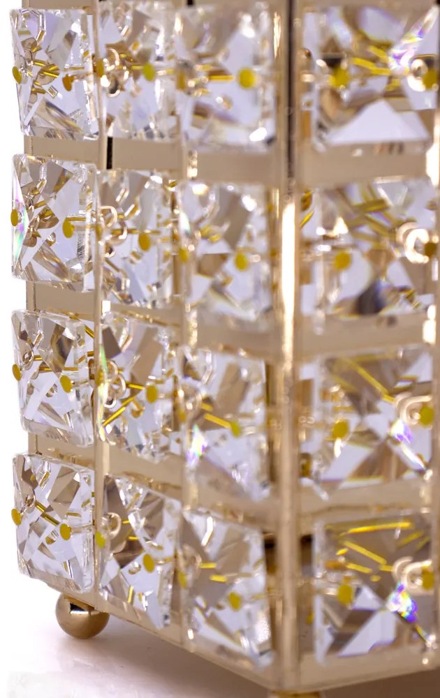 Porta Objeto Decorativo Dourado de Metal 12x09x09cm  - D'Rossi