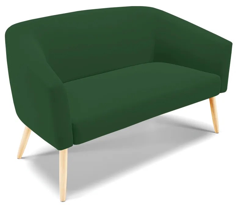 Sofá Namoradeira e Poltrona Pé Palito Natural  Stella Veludo D03 - D'Rossi - Verde