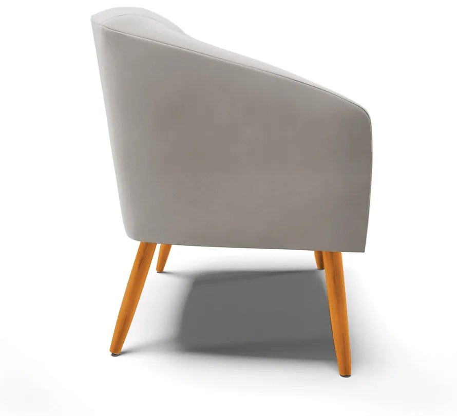 Poltrona Decorativa Pé Palito Castanho Stella Veludo D03 - D'Rossi - Cinza