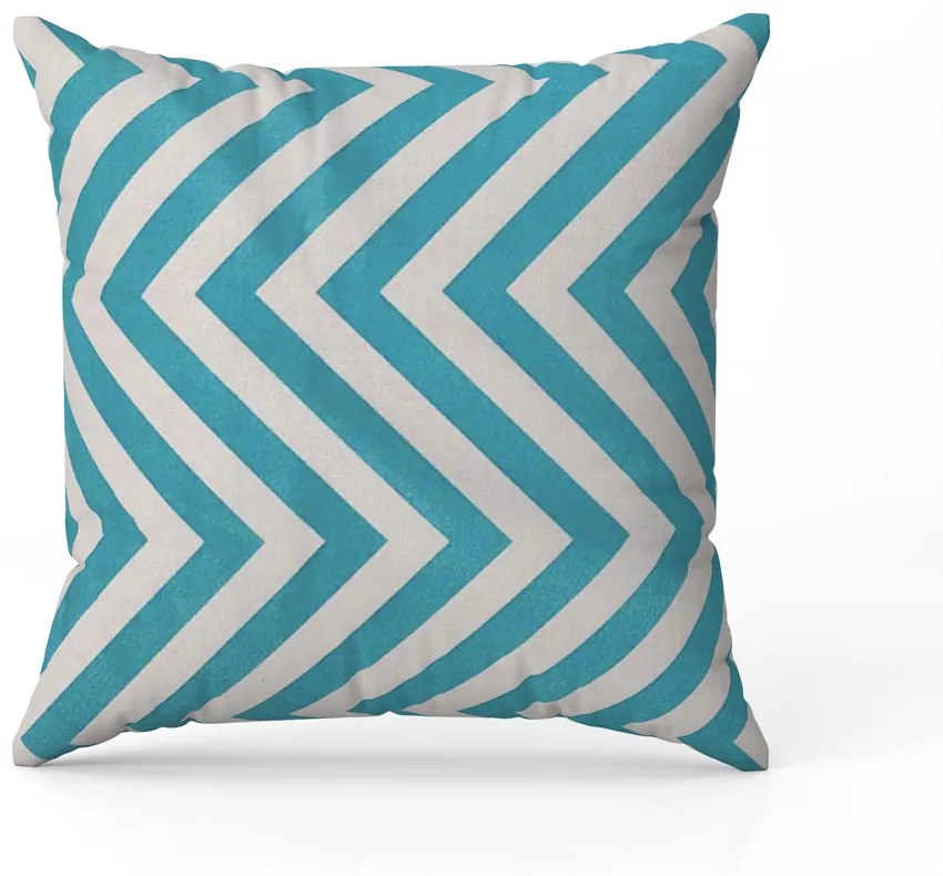 Capa para Almofada Tecido Estampado Zig Zag Azul D90 42x42 Cm - D'Rossi