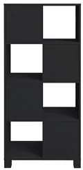 Mesa Escrivaninha em L Eron e Estante Livreiro Maly A06 Preto - Mpozen