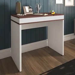 Escrivaninha Office com Tampo Dobrável Mobile Mind Ipê/Branco - Artany