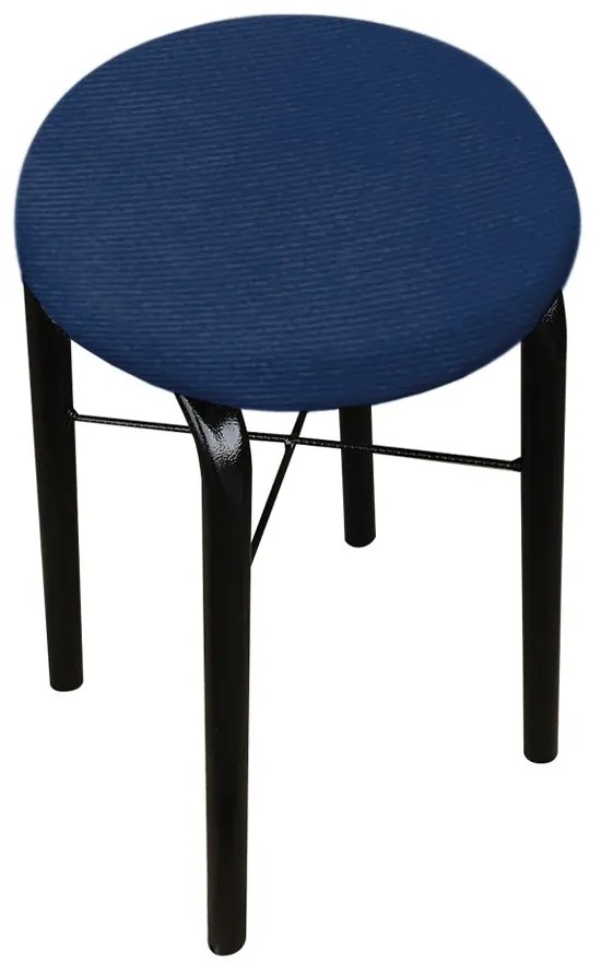 Kit 02 Banquetas Baixa Manu Suede Azul Marinho D'Rossi