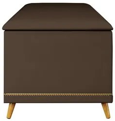 Calçadeira Baú Queen 160cm com Tachas Imperial J02 Veludo Chocolate -