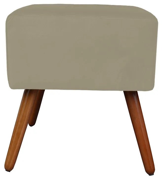 Puff Decorativo Quadrado Malu com Pés Palito Suede Nude