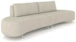 Sofá 3 Lugares 200cm Orgânico Pé Ferro Nagai Linho Off White Z55 - Mpo