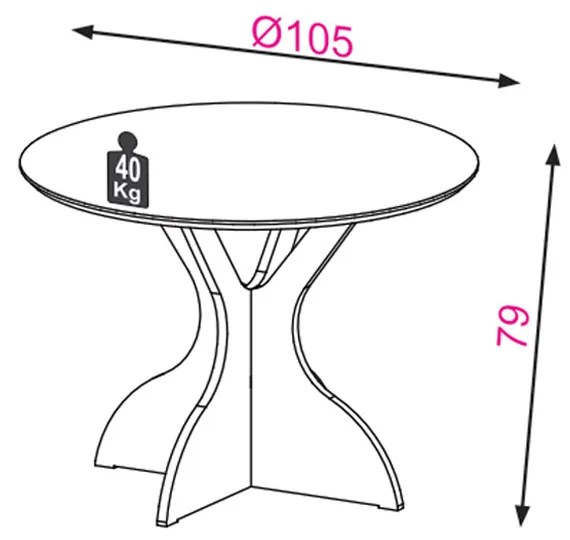 Mesa de Jantar Redonda Isabelle Carvalho 105 cm - D'Rossi