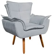 Kit Namoradeira 2 Lugares e 1 Poltrona Decorativa Pés Palito Opla Sued