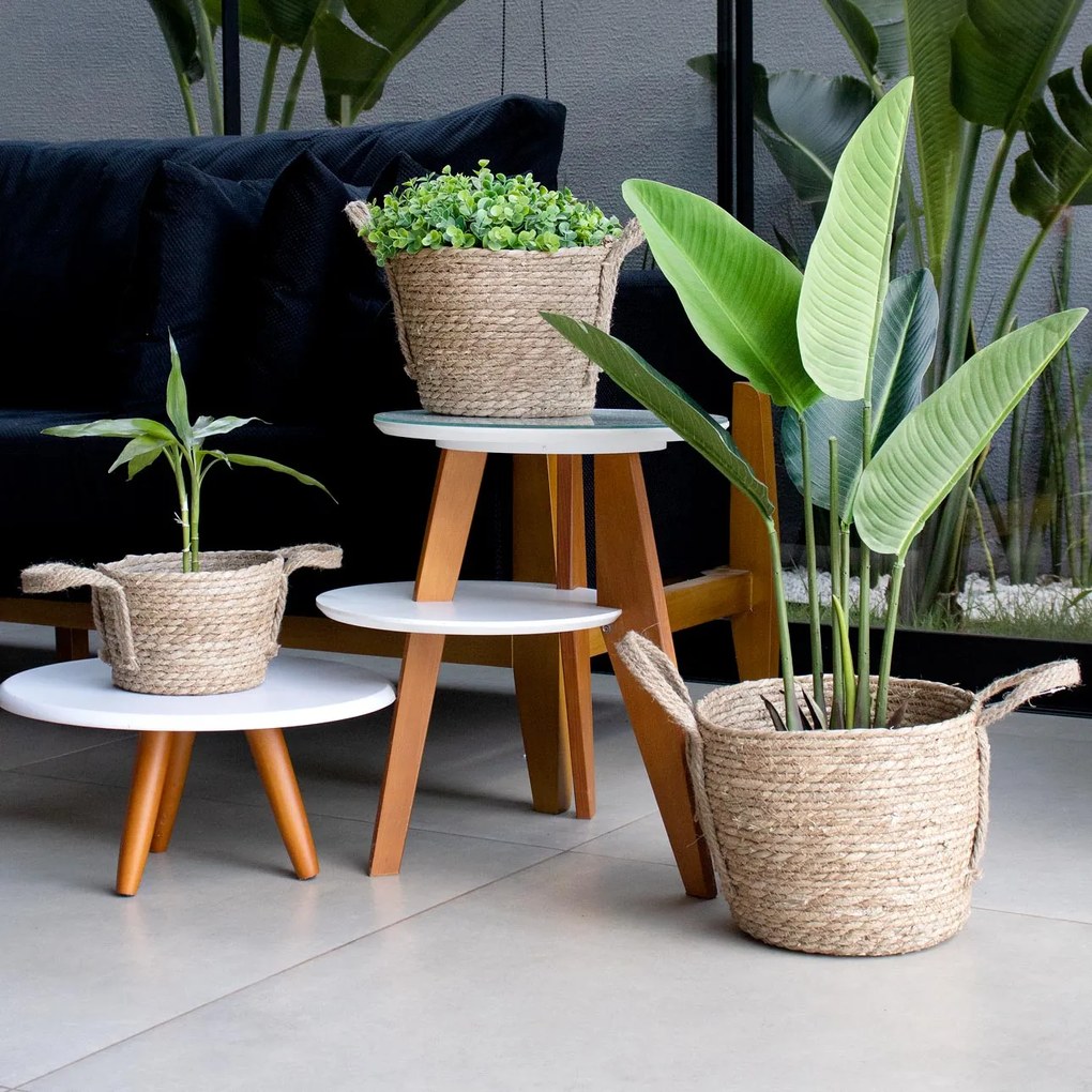 Cesto de Fibra Natural Seagrass 24,5x31x33 Cm - D'Rossi