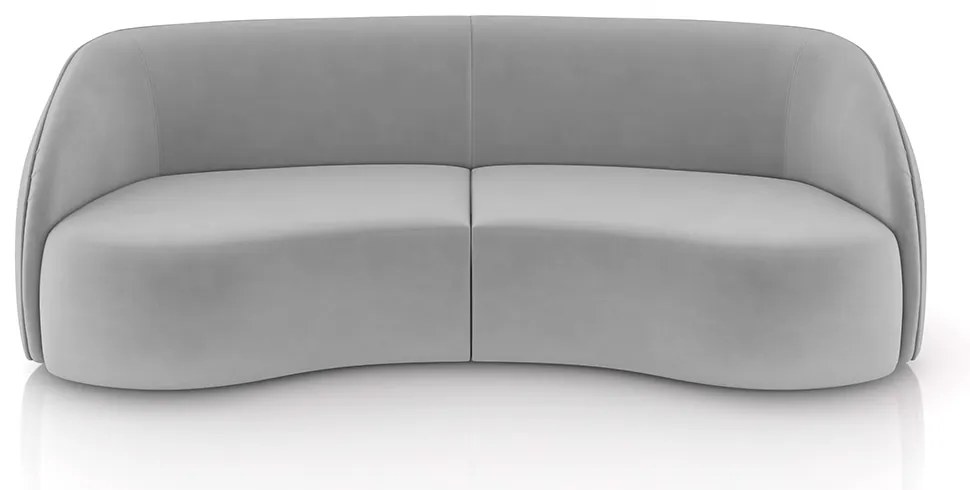 Sofá Bipartido Sala de Estar 288cm Clarke Veludo Cinza G45 - Gran Belo