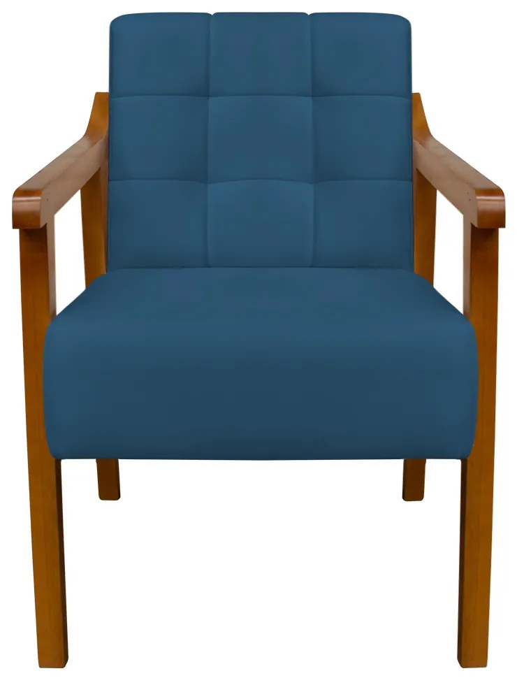 Poltrona Decorativa Vênus Veludo Azul Marinho