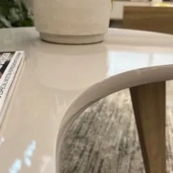Mesa de Centro Orgânica 90cm Para Sala Cassia Off White A09 - Mpozenat