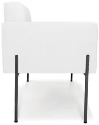 Poltrona Para Sala Pés Metálicos Preto Ana Sintético Branco - Ibiza
