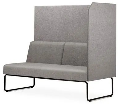 Sofa Privativo Pix com Lateral Esquerda Aberta Assento Mescla Cinza Claro Base Aco Preto - 54987 Sun House
