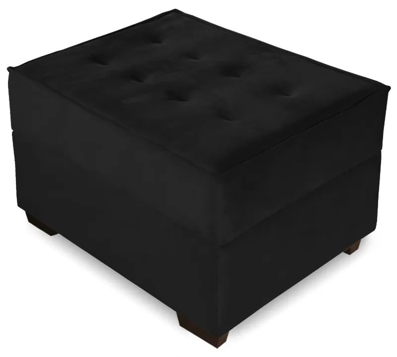 Puff Decorativo Coímbra 60x80 Suede Preto