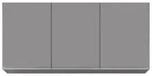 Armário de Cozinha Aéreo 120cm 3 Portas Virgínia Cinza - Lumil