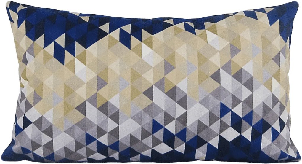 Capa almofada LYON Veludo estampado Triângulos Azul 30x50cm