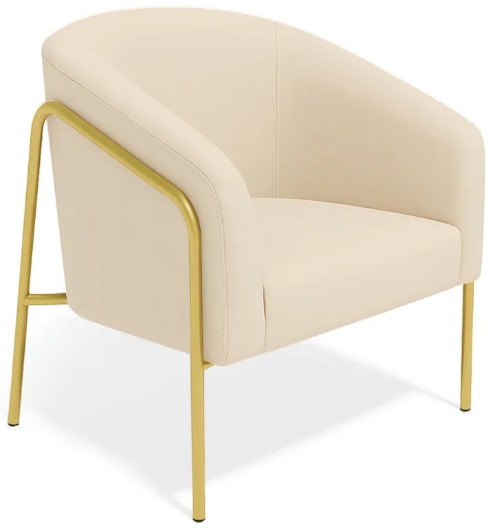 Poltrona Sala Industrial Alta Dourado Stella Suede D03 - D'Rossi - Bege
