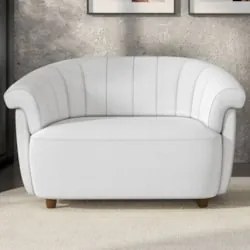 Sofá 2 Lugares 150cm Namoradeira Lykan Boucle Cru Z32 - Mpozenato