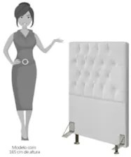 Cabeceira Cama Box Solteiro 90cm Diamante Sintético Branco Z51 - Mpoze