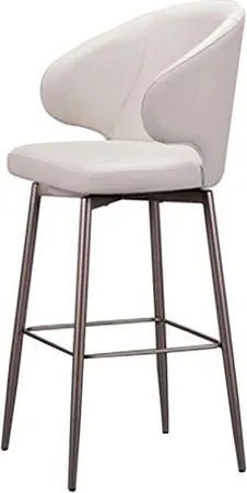 Banqueta Promise Alta Corino Off White Base Aluminium - 77200 Sun House