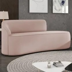 Sofá 2 Lugares Para Sala 140cm Orgânico Wendi Veludo Rose I01 - Mpoze